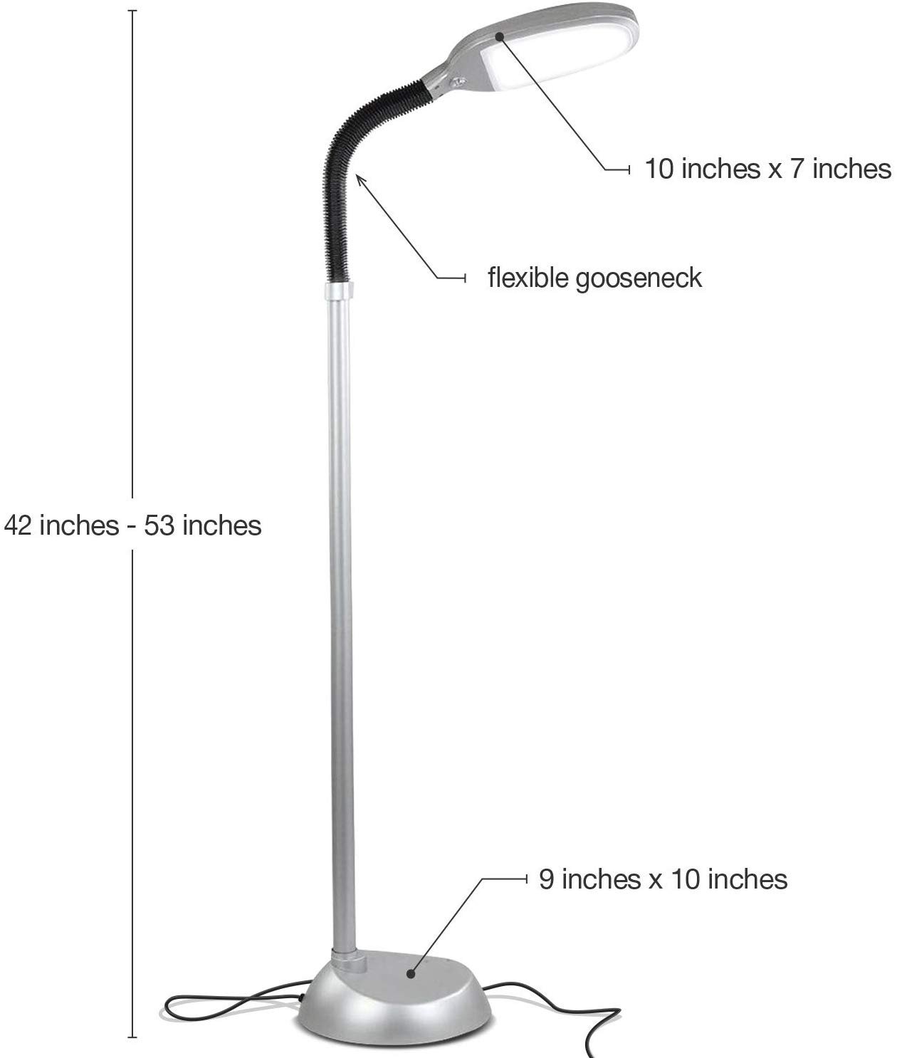 rightech Litespan LED Bright Reading and Craft Floor Lamp