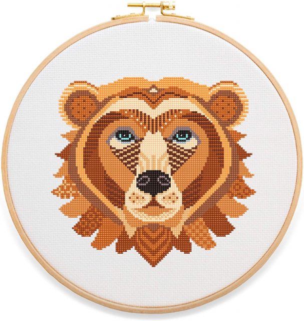 Bear Mandala Cross Stitch Kit by Stitchering