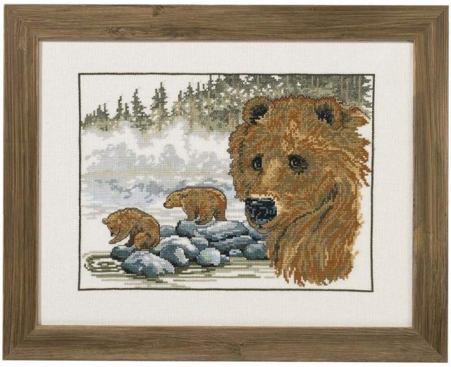 Permin The Brown Bear Counted Cross-Stitch Kit