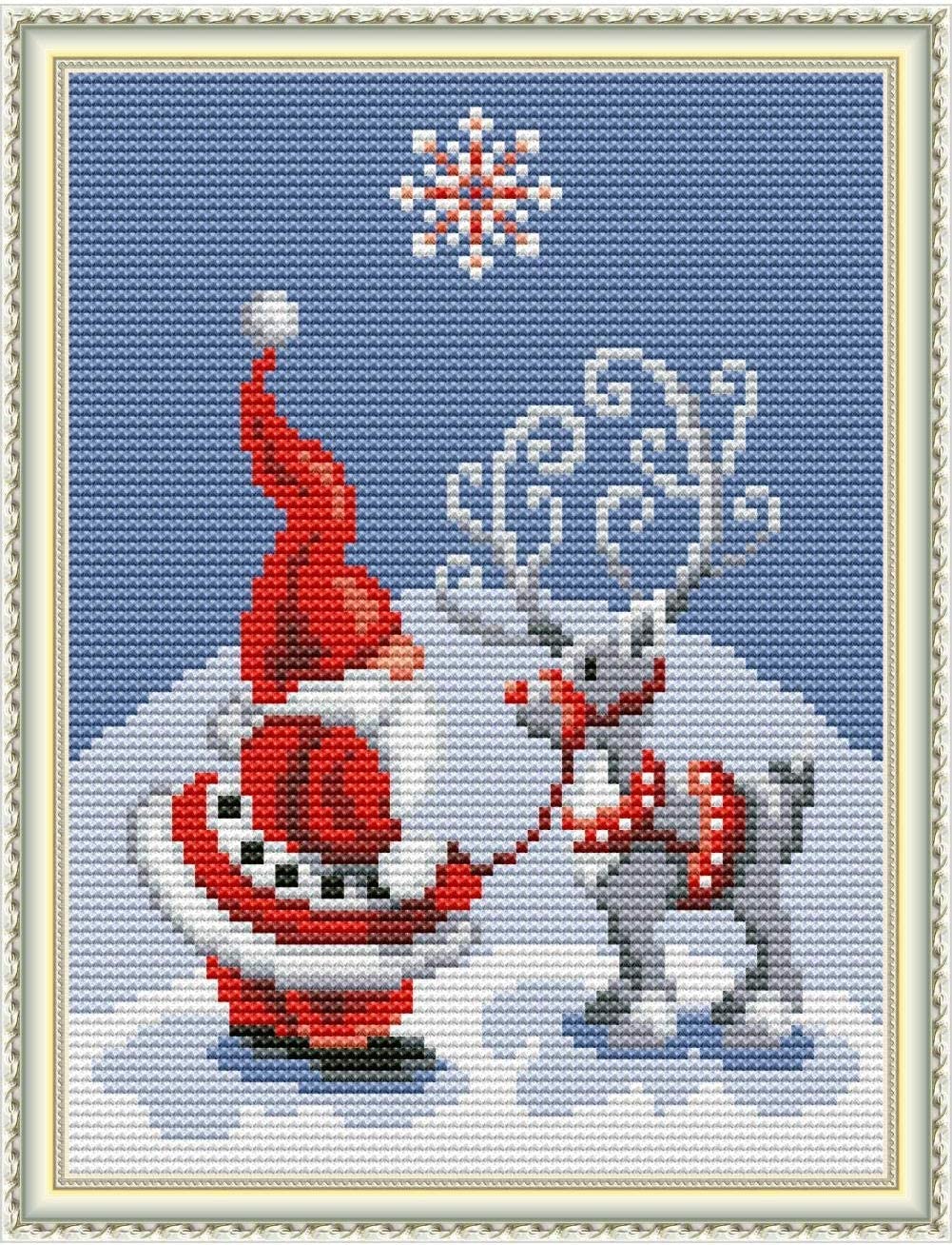 Christmas Schnauzer 11CT Cross Stitch Kits For Beginners Color