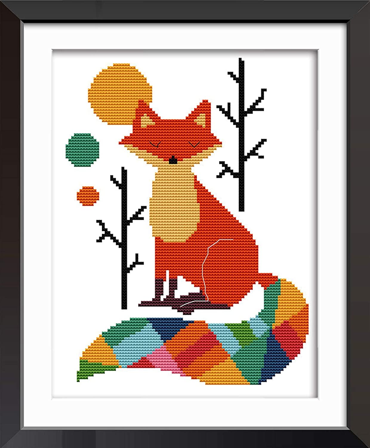 Joy Sunday Cross Stitch Kits 11CT Stamped Seven Color Fox