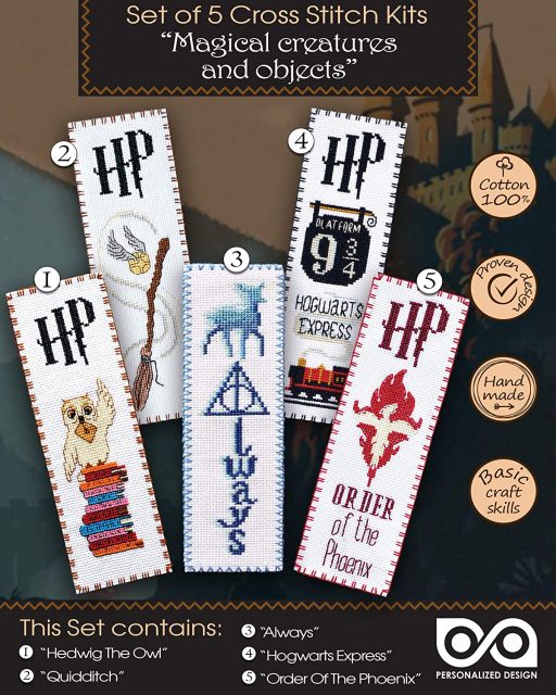 6 Sets Cross Stitch Bookmark Kit, With Flower Pattern Printed Embroidery  Bookmark, Including Instructions, Suitable For Beginners