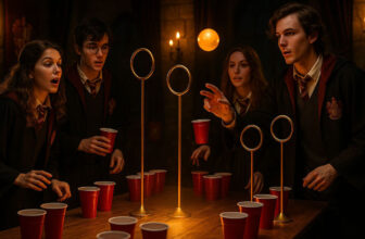 Quidditch Pong drinking game for Harry Potter party