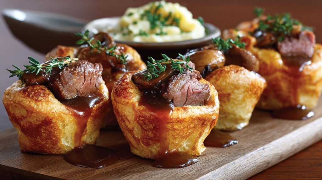 Yorkshire Pudding Bites with Gravy