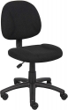 Boss Office Products Perfect Posture Delux Fabric Task Chair without Arms in Black