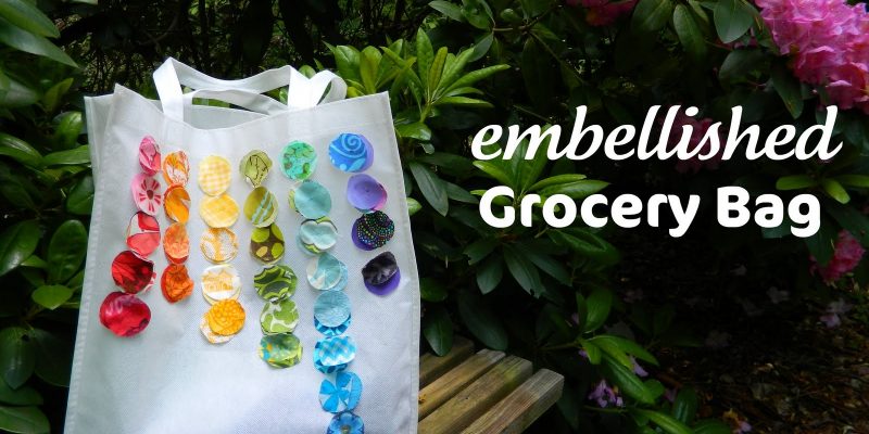 {DIY} Simple Embellished Grocery Bag…or beach bag…