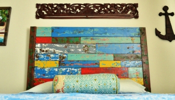 {DIY} Faux Boat Wood – how to make painted wood look chipped and old