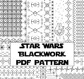 Star Wars Blackwork Embroidery Pattern | Digital Cross-Stitch PDF Pattern | Nerdy...